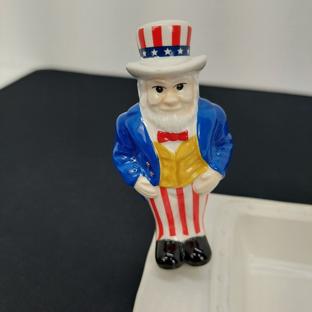 Nora Fleming Mini Patriotic Uncle Sam Ceramic Serving Dish Plater Charm A251
